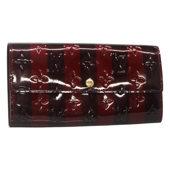 LOUIS VUITTON Vernis Rayure Portefeiulle Sarah Long Wallet M91715 Auth 127244 - Picture 1 of 16
